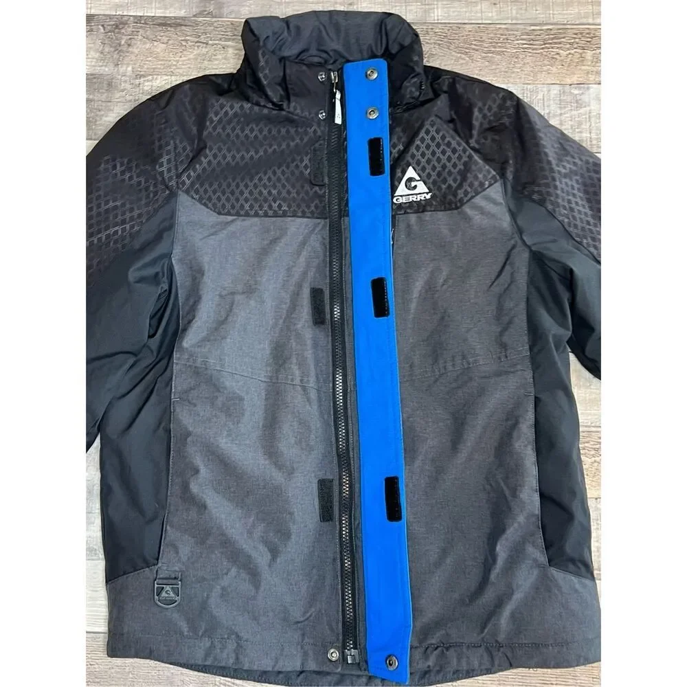 GERRY Black Zip Front Reflective All Weather Winter Coat MEDIUM Water‎ Resistant
